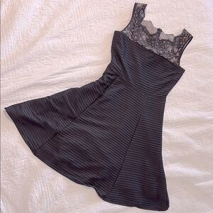 London Style Black Lace Detail Dress